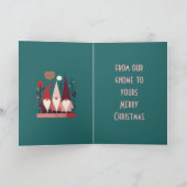 Nordic Christmas Gnomes Mid-Century Modern Cut Out Kaart (Binnen)