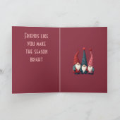 Nordic Christmas Gnomes Retro Modern Kitschmas Cut Kaart (Binnen)