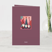 Nordic Christmas Gnomes Retro Modern Kitschmas Kaart (Achterkant)