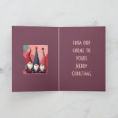 Nordic Christmas Gnomes Retro Modern Kitschmas Kaart (Binnen)