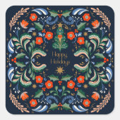 Nordic Christmas groeten Vierkante Sticker (Voorkant)