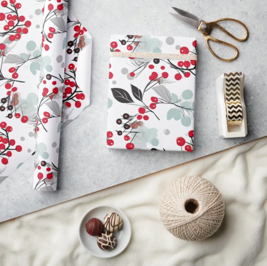 Nordic Christmas Holly Berry-inpakpapier Cadeaupapier (Crafts)