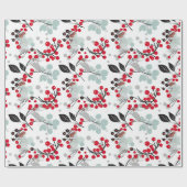 Nordic Christmas Holly Berry-inpakpapier Cadeaupapier (Vlak)
