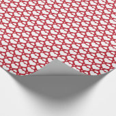 Nordic Christmas met rode en witte harten Cadeaupapier (Hoek)