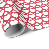 Nordic Christmas met rode en witte harten Cadeaupapier (Rol Hoek)