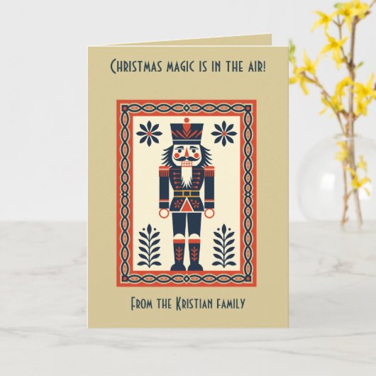 Nordic Christmas Minimal Style Nutcracker Toy Sold Kaart (Gele Bloem)