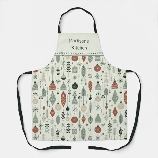 Nordic Christmas Ornament Personalized Schort (Voorkant)