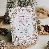 Nordic Christmas Party Invitation Scandi Vakantie Kaart