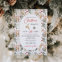 Nordic Christmas Party Invitation Scandi Vakantie