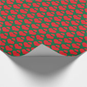 Nordic Christmas Red Hearts Cadeaupapier (Hoek)