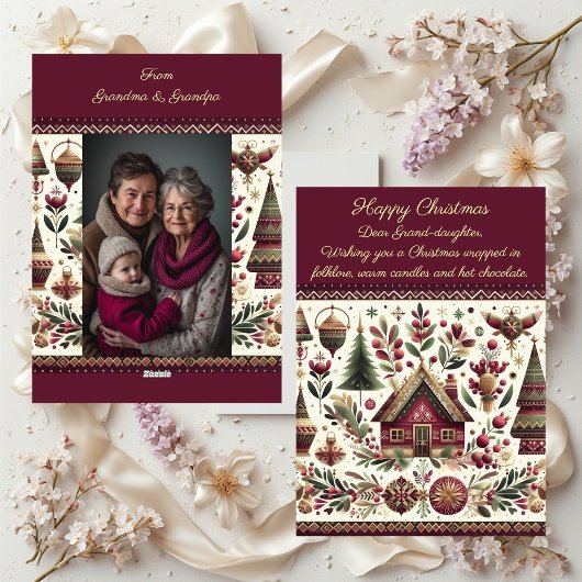 Nordic Christmas Scandinavia Village GrandDaughter Feestdagenkaart