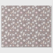 Nordic Christmas Scandinavische herten Cadeaupapier (Vlak)