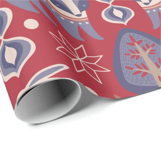 Nordic Christmas Scandinavische herten Cadeaupapier (Rol Hoek)