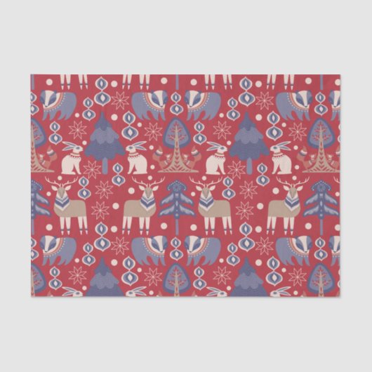 Nordic Christmas Scandinavische herten Tissuepapier (Voorkant)