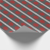 Nordic Christmas sneeuwvlok patroon grijs rood wit Cadeaupapier (Hoek)