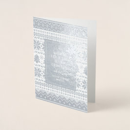 Nordic Christmas Sweater Patterned Holiday Folie Kaarten