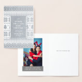 Nordic Christmas Sweater Patterned Holiday Folie Kaarten (Display)