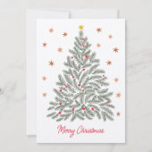 Nordic Christmas Tree Familie Foto Vakantie Kaart (Voorkant)