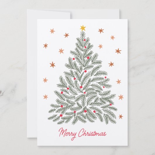 Nordic Christmas Tree Familie Foto Vakantie Kaart (Voorkant)