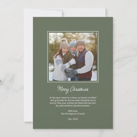 Nordic Christmas Tree Familie Foto Vakantie Kaart (Achterkant)