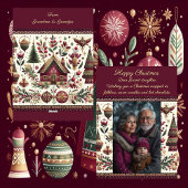 Nordic Christmas Village Cute Grand-Daughter Photo Feestdagenkaart