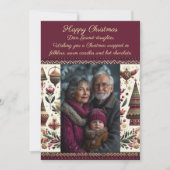 Nordic Christmas Village Cute Grand-Daughter Photo Feestdagenkaart (Voorkant)