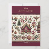 Nordic Christmas Village Cute Grand-Daughter Photo Feestdagenkaart (Achterkant)