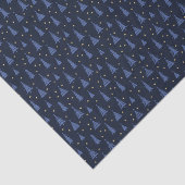 Nordic Cobalt Blue Kerstbomen Donker Tissuepapier (Detail)