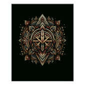 Nordic Compass Mandala Perfect Poster (Voorkant)