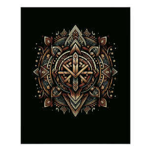 Nordic Compass Mandala Perfect Poster