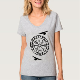 Nordic Compass, ravens, Huginn, Muninn, Viking T-shirt