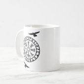 Nordic Compass, Runes, Huginn, Muninn, Viking Koffiemok (Voorkant links)