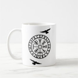 Nordic Compass, Runes, Huginn, Muninn, Viking Koffiemok