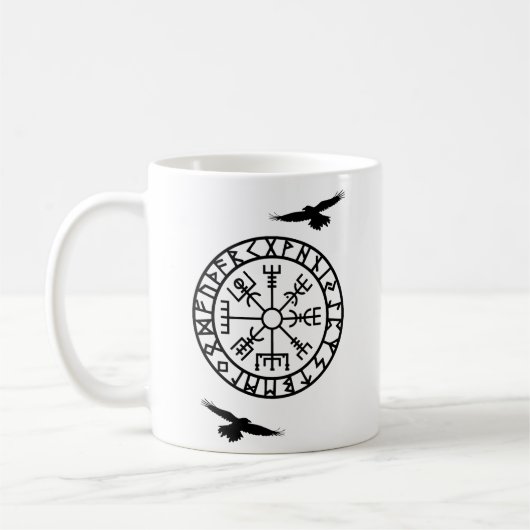 Nordic Compass, Runes, Huginn, Muninn, Viking Koffiemok (Links)