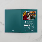 Nordic Cool Hand Drawn Merry Christmas Photo Folie Feestdagenkaart (Buiten Laag)