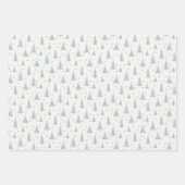 Nordic Crystal Blauwgroen Kersthert Inpakpapier Vel (Voorkant 3)