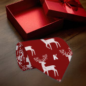 Nordic Deer Maroon Personaliseer Initiaal Stropdas
