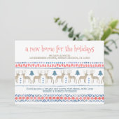 Nordic Deer New Home voor de Feestdagen die bewege Aankondiging (Staand voorkant)