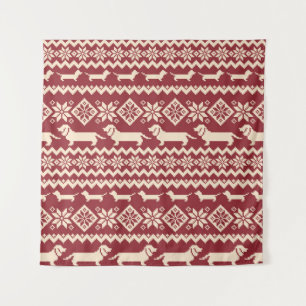 Nordic Dog: eigenzinnige illustratie patroon. Wandkleed