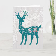 Nordic Elk Deer Animal Custom Holiday Card