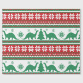 Nordic Fair Isle Brontosaurus Dinosaurus Sweater Cadeaupapier (Vlak)