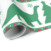 Nordic Fair Isle Brontosaurus Dinosaurus Sweater Cadeaupapier (Rol Hoek)