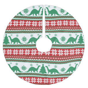 Nordic Fair Isle Brontosaurus Dinosaurus Sweater Kerstboom Rok