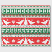 Nordic Fair Isle T-Rex Dinosaurs Sweater Cadeaupapier (Vlak)