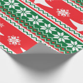 Nordic Fair Isle T-Rex Dinosaurs Sweater Cadeaupapier (Hoek)