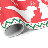 Nordic Fair Isle T-Rex Dinosaurs Sweater Cadeaupapier (Rol Hoek)