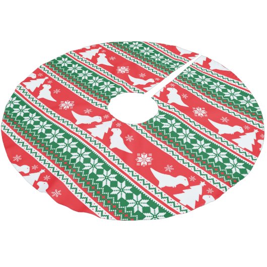 Nordic Fair Isle T-Rex Dinosaurs Sweater Kerstboom Rok (Gekanteld)