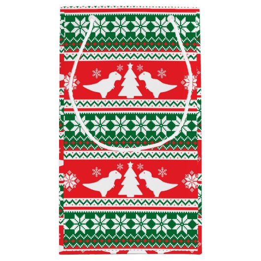 Nordic Fair Isle T-Rex Dinosaurs Sweater Klein Cadeauzakje (Achterkant)