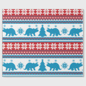 Nordic Fair Isle Triceratops Dinosaurs Sweater Cadeaupapier (Vlak)