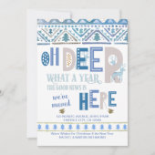 Nordic Fairisle and Deer Typography Holiday Moving Aankondiging (Voorkant)